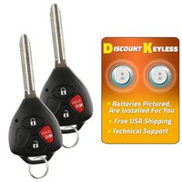 Discount Keyless Replacement Uncut Car Remote Fob Ignition Key For Toyota Rav4 Scion xB HYQ12BBY (2 Pack)