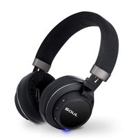SOUL Impact OE Signature Sound On-Ear Wireless Headphones, Bluetooth Over Ear Headphones Stereo bass w/Clarity of mids & Highs, Stylish Black,18 Hours Playtime, Carrying Bag, Lightweight and Foldable