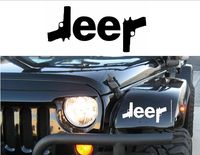 Jeep Logo w/ Guns { WHITE } PREMIUM Decal 5 inches | Sig | Glock | Wrangler | Rubicon | Cherokee | Sahara | 4x4 | Offroad | Girl Jeep | car truck van laptop macbook bumper sticker