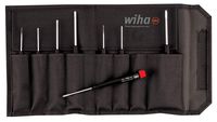Wiha 26199 Slotted and Phillips Screwdriver Set in Rugged Canvas Pouch, 8 Piece