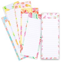 Juvale 6-Pack To Do List - Magnetic Notepads for Fridge, Grocery Shopping, and Reminders, Colorful Fruit Designs, 60 Sheets Per Memo Pad, 3.5 x 9 Inches