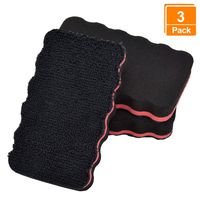 [3 Pack] Dry Erase Erasers, Browill Washable Smudge Free Magnetic Whiteboard Eraser Kits for Kids Students, Home Office School for Cleaning Dry Erase Markers on Glassboard Refrigerator (Black)