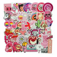 Jasion PVC Decals Waterproof Sunlight-Proof DIY Ideals for Water Bottles Cars Motorbikes Portable Luggages Phone Laptops (Pink Dream)