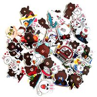 Cute Cartoon Laptop Stickers Car Skateboard Motorcycle Bicycle Luggage Guitar Bike Decal for Calendars, Arts, Kids DIY Crafts, Scrapbooking, Album, Bullet Journals (36PCS Bear and Rabbit)