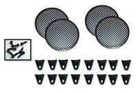 FOUR 12" INCH WAFFLE SPEAKER SUB WOOFER GRILLS WITH CLIPS AND SCREWS DJ-CAR-HOME