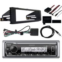 Kenwood Marine Digital Media Bluetooth Receiver, Enrock Radio Dash Kit ('98-'13 Harley Davidson, HD Touring), Axxess Steering Wheel Control Interface, Radio Antenna
