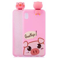Soft Silicone Case for Samsung Galaxy A10,Aoucase Slim Thin 3D Animals Pattern Gel Rubber Drop Protection Protective Case with Black Dual-use Stylus,Pink Piggy