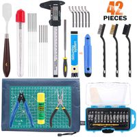Rustark 42 Piece 3D Print Tool Kit Includes Debur Tool, Cleaning and Removal Tool with Storage Bag, 3D Printer Tool Set for Cleaning, Finishing and Printing 3D Prints