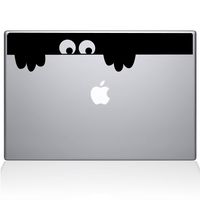 The Decal Guru Peek-a-Boo Monster MacBook Decal Vinyl Sticker - 12" MacBook - Black (1149-MAC-12M-BLA)
