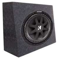 Kicker 43C124 12" 300W 4-Ohm Car Audio Subwoofer Sub + Slim Shallow Truck Box