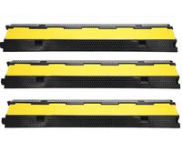 SmarketBuy Rubber Cable Protector Cable Ramps Black Ramp and Yellow lid Connector Speed Bump (3 Pack Dual Channel)
