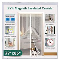 Insulated Magnetic Door Curtain, IKSTAR EVA Thermal Door Cover Fit Door Size 39" x 83", for Exterior/Interior/Kitchen Doors with Draft Stopper, Hands Free Closure and Pets/Kids Walk Through Free