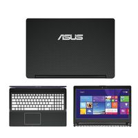 Black Carbon Fiber Skin Decal wrap Skin Case for Asus Q551LN Q502LA 15.6" Laptop