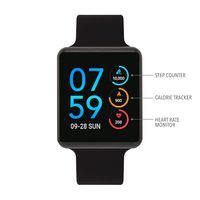 iTouch Air Special Edition Digital Smartwatch and Pedometer - Solid Silicone Strap (Black (45mm))
