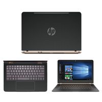 Black Carbon Fiber skin decal wrap skin Case for HP Spectre 13.3" v011dx v001dx v021dx Touch Screen Laptop