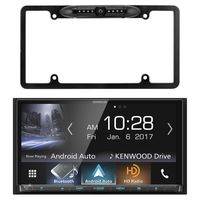 Kenwood 2-DIN in-Dash HD AM/FM Radio DVD Touch Panel Receiver, Enrock Car License Plate Frame Rear View Backup Waterproof Camera