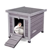 Aivituvin Rabbit Hutch Dog/Cat House Outdoor and Indoor,Bunny Cage with Asphalt Roof,Waterproof