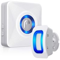 Fosmon WaveLink 51005HOM Wireless Home Security Driveway Alarm, Motion Sensor Detect Alert, Store Door Entry Chime Doorbell (500 Feet, 52 Tunes, 4 Volume Levels, LED Indicators) 1 Motion Detector