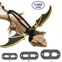 CHICKUSTORE Adjustable Bearded Dragon Harness Leash Leather, 3 Pack (Different Size S, M, L) Reptile Lizard Leash with Cool Wings for Lizard Reptiles Amphibians and Other Small Pet Animals