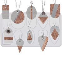 FUNSHOWCASE Geometry Pendant Jewelry Casting Epoxy Silicone Mold with Holes for Concrete Plaster Polymer Clay, 10-Cavity
