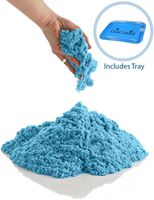 CoolSand Blue 5 Pound Refill Pack - Including: 5 Pounds Moldable Indoor Play Sand, Storage Bucket & Inflatable Sandbox