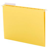 Smead Hanging File Folder with Tab, 1/3-Cut Adjustable Tab, Letter Size, Yellow, 25 per Box (64025)