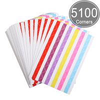ADVcer 50 Sheets Self Adhesive Photo Corners - Hold 1275 Photos - 6 Colors 5100 pcs Photo Mounting Corner Stickers for Polaroid, Instax Foto of DIY Picture Scrapbook and Recollections Photo Album