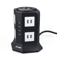 Maximm Power Strip Tower, Surge Protector Electric Charging Station, 20 USB Ports + 6 Feet Long Extension Cord,Charges Smartphones, Tablets