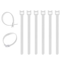 BEADNOVA Cable Ties Multi Purpose Reusable Hook and Loop Cable Ties Reusable Cable Ties Management Straps (8 Inches, 60 Pieces, White)
