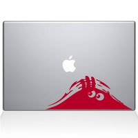The Decal Guru Hiding Monster MacBook Decal Vinyl Sticker - 11" MacBook Air - Red (1085-MAC-11A-DR)