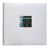 Kleer-Vu Fabric Scrapbook, PostBound with Window, Size: 12x12" with 10 Seamless, Top Loading Plastic Pages with Heavy White Paper Inserts, Color: White
