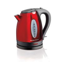 Hamilton Beach Electric Tea Kettle, Heat and Boil Water, 1.7 L, Cordless, Auto-Shutoff & Boil Dry Protection, Red Stainless Steel (40885)