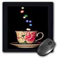 Print of Floral Teacup With Bokeh Steam - Mouse Pad, 8 by 8 inches (mp_221022_1)