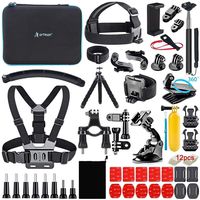 Artman Action Camera Accessories Kit 58-in-1 for GoPro Hero 8 7 6 5 Session 4 3+ 3 2 1 Black Silver SJ4000/ SJ5000/ SJ6000 DJI OSMO Action DBPOWER AKASO Xiaomi Yi APEMAN WiMiUS Lightdow