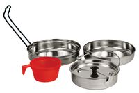 Texsport 5 pc Stainless Steel Camping Cookware Outdoor Mess Kit