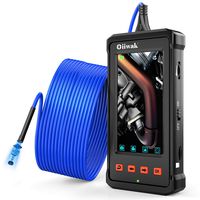 33FT Industrial Endoscope, Oiiwak Pipeline Drain Sewer Duct Inspection Camera IP67 Waterproof 5.5mm Borescope Snake Camera 1080P HD with 4.3inch LCD Screen, 2800mAh Battery, 8GB Memory Card(10M/33FT)