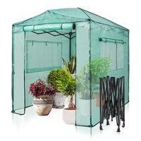EAGLE PEAK 8'x6' Portable Walk-in Greenhouse Instant Pop-up Fast Setup Indoor Outdoor Plant Gardening Greenhouse Canopy, Front and Rear Roll-Up Zipper Entry Doors and 2 Large Roll-Up Side Windows