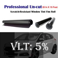 Mkbrother Uncut Roll Window Tint Film 5% VLT 20" in x 15' Ft Feet Car Home Office Glasss