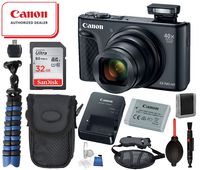 Canon Powershot SX740 HS Digital Camera (Black) 2955C001 with Bundle Package Deal -SanDisk 32gb SD Card + Camera Case + Gripster Tripod More
