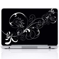 Meffort Inc 15 15.6 Inch Laptop Notebook Skin Sticker Cover Art Decal (Included 2 Wrist pad) - White Swril