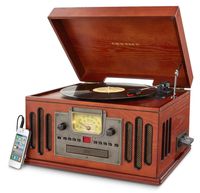 Crosley CR704C-PA Musician Turntable with Radio, CD Player, Cassette and Aux-In, Paprika