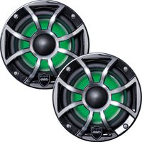 Wet Sounds REVO 6-XSB-SS Black XS/Stainless Overlay Grill 6.5 Inch Marine LED Speakers (Pair) (Renewed)