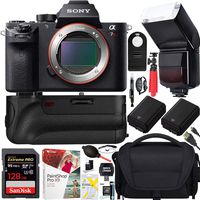 Sony a7R III Full-Frame Mirrorless Interchangeable Lens 42.4MP Camera Body Bundle with Vario-Tessar 128GB Memory Card, Battery Grip, Paintshop Pro 2018 and Accessories (12 Items)