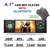 LSLYA 4.1inch HD Single DIN Bluetooth Car Stereo Audio Radio FM Receiver 1080P Video Player MP3/USB/SD/TF/AUX/FM