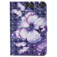 Bear Village iPad Mini 4 Case, Premium 3D Leather Case with Multiangle Viewing Stand and Card Slots for Apple iPad Mini 4, Purple Butterfly