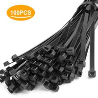 Cable Zip Ties, Asgens Multi-Purpose Heavy Duty Nylon Self Locking Cable Ties Length 24 Inch Width 0.35 Inch, Industrial Grade 175 LB Tensile Strength Wire Ties 100 Pcs - Black