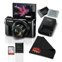 Canon PowerShot G7 X Mark II w/Accessories Bundle - Digital Camera w/1 Inch CMOS Sensor and Tilt LCD Screen Touchscreen Accessory Kit (1066C001) - International Version
