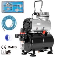 VIVOHOME 110-120V Professional Airbrushing Paint System with 1/5 HP Air Compressor and 1 Airbrush Kit for Tattoo Makeup Shoes Cake Decoration