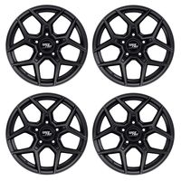 RockTrix RT105 17 inch Wheels for Jeep Wrangler JK JL 5x5 Bolt Pattern 17x9 (-12mm Offset, 4.5in Backspace) 71.5mm Bore, Matte Black, Also fits Gladiator, Grand Cherokee WJ WK WK2, Commander XK - 4pcs