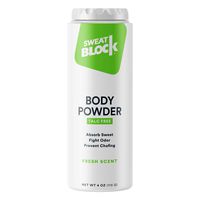 SweatBlock Body Powder for Women and Men, Talc-Free Cornstarch Powder for Deodorizing, Moisture Absorption and Staying Fresh. - 4 oz
